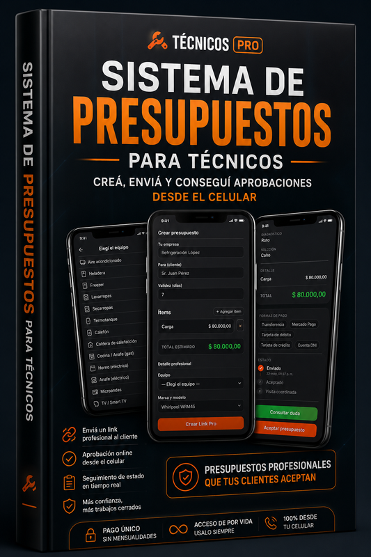 Sistema de Presupuesto para Técnicos: envía por Whatsapp tu presupuesto en segundos